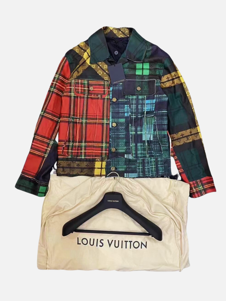 Louis Vuitton Raw Edge Multicheck Leather Jacket