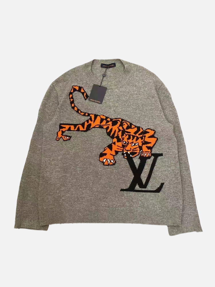 Tiger Intarsia Pullover - Large